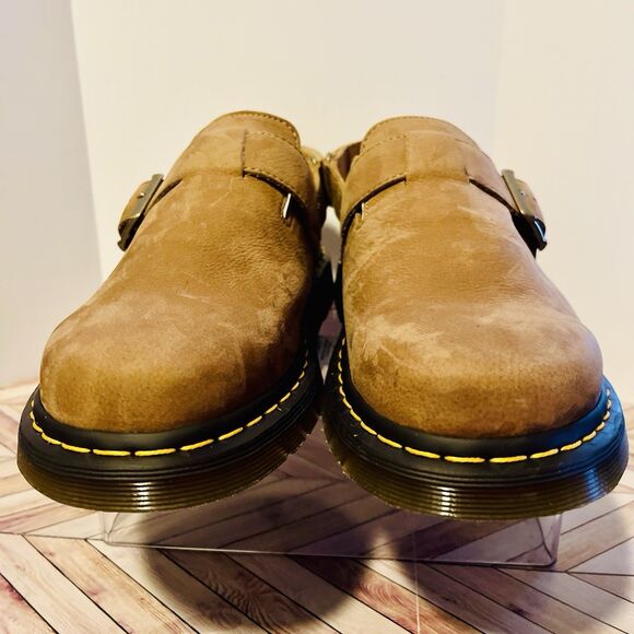 Dr Martens Jorge II Tumbled Nubuck Savannah Tan Leather M 11 W 12 Slingback Mule - Picture 6 of 8
